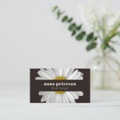 Donker Stijlvol Elegant Daisy Bloemist Visitekaartje (Staand voorkant)