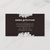 Donker Stijlvol Elegant Daisy Bloemist Visitekaartje (Achterkant)