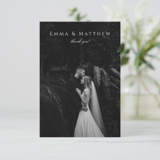 Donker Stijlvolle Classy Meadow Wildflower Dank je (Staand voorkant)