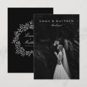 Donker Stijlvolle Classy Meadow Wildflower Dank je (Voorkant / Achterkant)