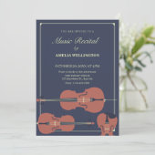 Donker stijlvolle viool cello klassieke recital co kaart (Staand voorkant)