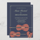 Donker stijlvolle viool cello klassieke recital co kaart (Voorkant / Achterkant)