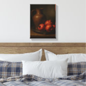Donker stilleven met granaatappels en kruik canvas afdruk (Insitu (Slaapkamer))