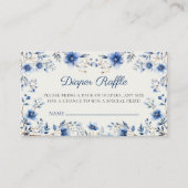 Donker & Stoffig Blauw Wildbloemen Luier Raffle Ti Informatiekaartje (Voorkant)