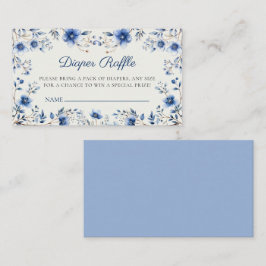 Donker & Stoffig Blauw Wildbloemen Luier Raffle Ti Informatiekaartje