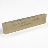 Donker Tan Bruin Kleur Professionele Modern Plain Naambordje