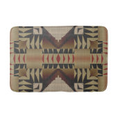 Donker Tan Taupe Bruin Rood Zwart Tribal Art Badmat (Voorkant)
