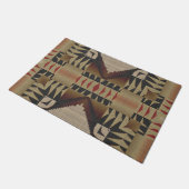 Donker Tan Taupe Bruin Rood Zwart Tribal Art Deurmat (Schuin)