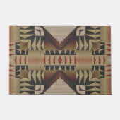 Donker Tan Taupe Bruin Rood Zwart Tribal Art Deurmat (Voorkant)