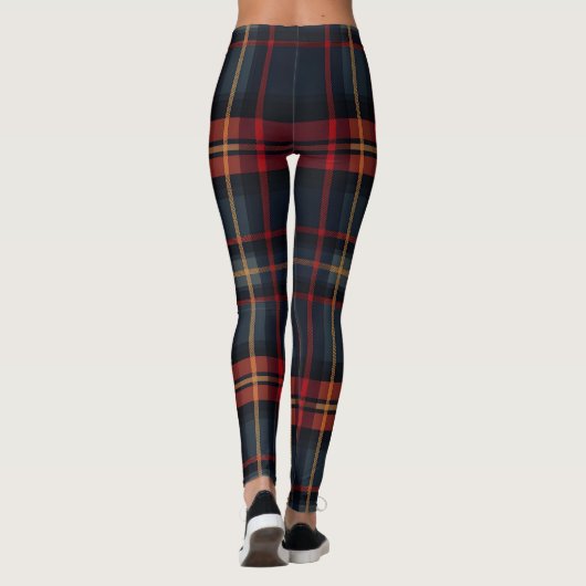 Donker tartanpatroon leggings (Achterkant)