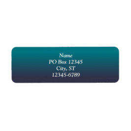 Donker Teal en Marineblauw Ombre Etiket