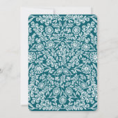 Donker Teal en Witte Botanische Bloem 30e Verjaard Kaart (Achterkant)