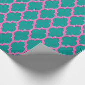 Donker Teal Heet Roze Marokkaans #4 Cadeaupapier (Hoek)