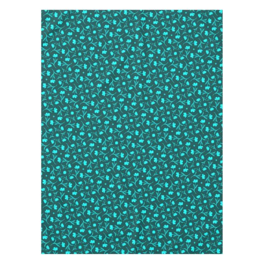 Donker Teal Liberty Bloemmotief Elegant Krachtig Tafelkleed (Voorkant)