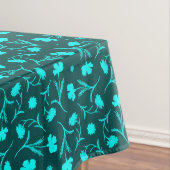 Donker Teal Liberty Bloemmotief Elegant Krachtig Tafelkleed (Voorbeeld)