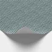 Donker Teal & Licht Grijs Scheve Strepen Cadeaupapier (Hoek)