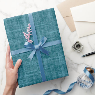Donker Teal Linnen Cadeaupapier