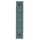 Donker Teal Mandala Monogram Medium Tafelloper (Voorkant)