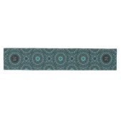 Donker Teal Mandala Monogram Medium Tafelloper (Horizontaal)