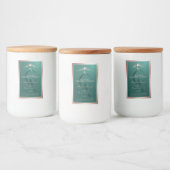 Donker Teal Productlabel Rose Goud Frame Monogram Voedselcontainer Etiket (Flessen)