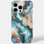 Donker Teal Turquoise Blauw Goud Marmer Kunstpatro Case-Mate iPhone Case (Achterkant)