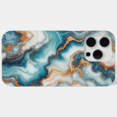 Donker Teal Turquoise Blauw Goud Marmer Kunstpatro Case-Mate iPhone Case (Achterkant (horizontaal))