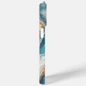 Donker Teal Turquoise Blauw Goud Marmer Kunstpatro Case-Mate iPhone Case (Achterkant / Rechts)
