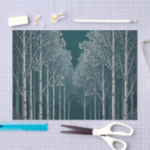 Donker Teal Witte Berkenbos Bomen Tissuepapier (Craft)