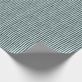 Donker Teal & Witte Scheve Strepen Cadeaupapier (Hoek)