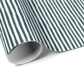 Donker Teal & Witte Scheve Strepen Cadeaupapier (Rol Hoek)