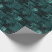 Donker Teal & Zwarte Abstracte Verf Cadeaupapier (Hoek)