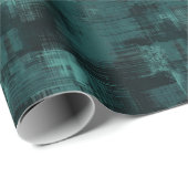 Donker Teal & Zwarte Abstracte Verf Cadeaupapier (Rol Hoek)