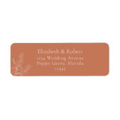 Donker Terracotta Bloemen Adreslabel Etiket (Voorkant)