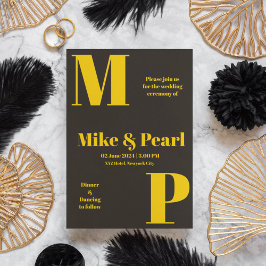 Donker thema bruiloft kaart