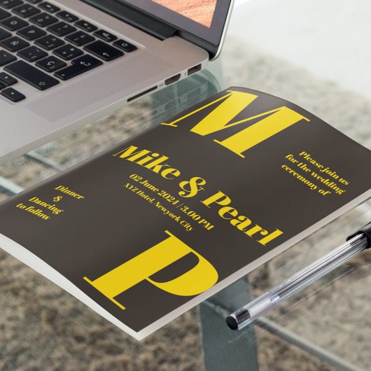 Donker thema bruiloft kaart