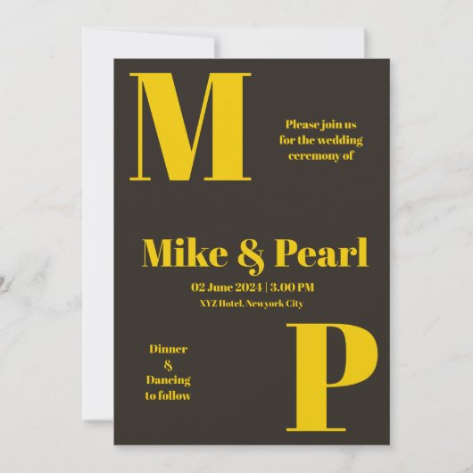 Donker thema bruiloft kaart (Voorkant)