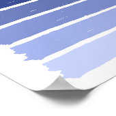 Donker tot licht blauwe gradiënt verf strepen poster (Hoek)