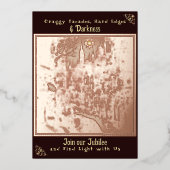 Donker tot licht kerstfeest uitnodigen folie uitnodiging (Voorkant)