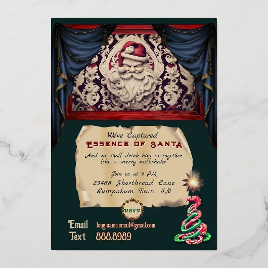 Donker tot licht kerstfeest uitnodigen folie uitnodiging (Achterkant)