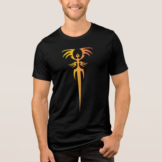 Donker Tribal Phoenix Embleem – Mythisch Symbool Tri-Blend Shirt (Voorkant)
