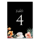 Donker Tropische Bloemen Trouwtafel Nummer Kaart (Voorkant)