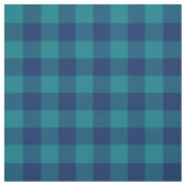 Donker Turkoois en Marineblauw Gingham Plaid Stof (Swatch)