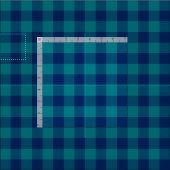 Donker Turkoois en Marineblauw Gingham Plaid Stof (Delen)