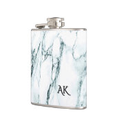 Donker turquoise adermarmer monogram heupfles (Links)