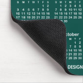 Donker Turquoise en Witte Kalender Promotionele Muismat (Hoek)