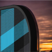 Donker Turquoise en zwart Buffalo Plaid Monogram Pickleball Paddle