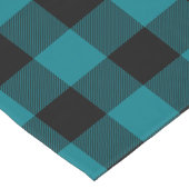 Donker Turquoise en Zwarte Buffalo Check Korte Tafelloper (Hoek)