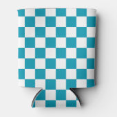 Donker turquoise geruit blikjeskoeler (Voorkant)