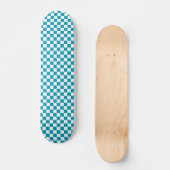 Donker turquoise geruit persoonlijk skateboard (Voorkant)