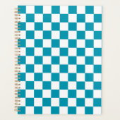 Donker turquoise geruit planner (Voorkant)